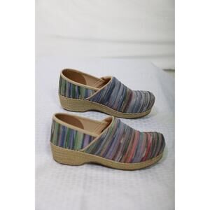 Dansko Professional Rainbow Striped Jute Clogs Women’s Size 40‎ Nurse